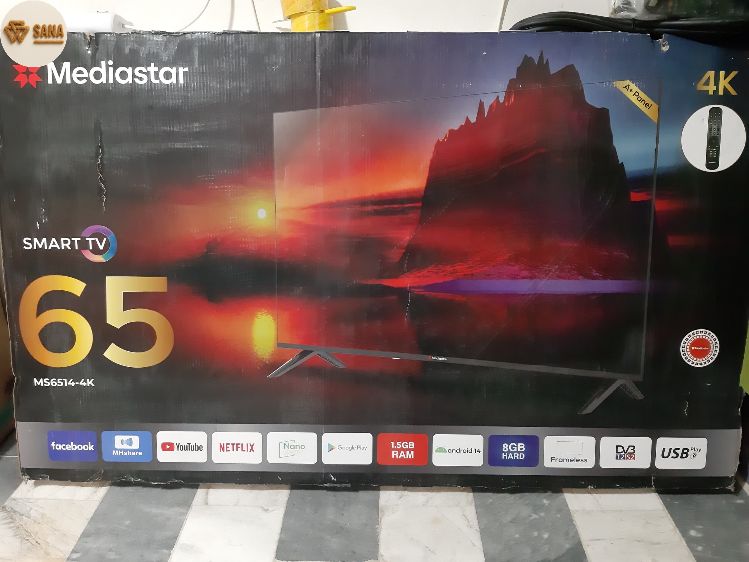 تلویزیون مدیا استار 65 اینچ 4K مدل MS6514-4K