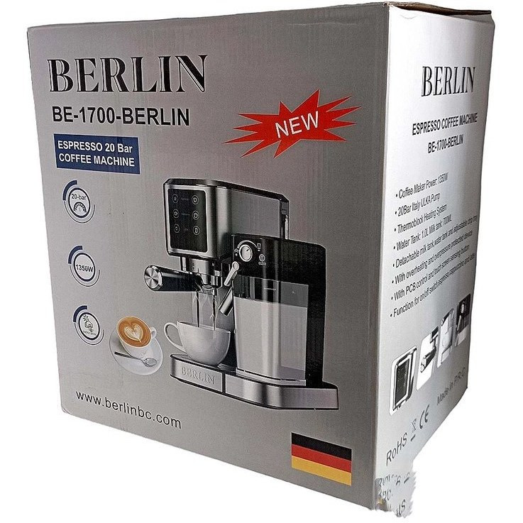 بسته بندی اسپرسو ساز ۲۰بار برلین مدل ۱۷۰۰