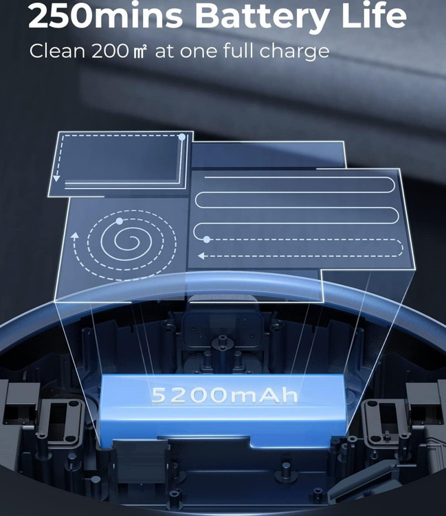 باتری لیتیوم یونی 5200 میلیآمپر جارو رباتیک LARESAR L6 PRO با عملکرد 250 دقیقه ای