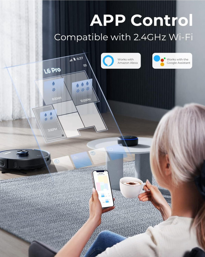 جارو رباتیک LARESAR مدل L6 PRO با قابلیت اتصال به الکسا و گوگل هوم