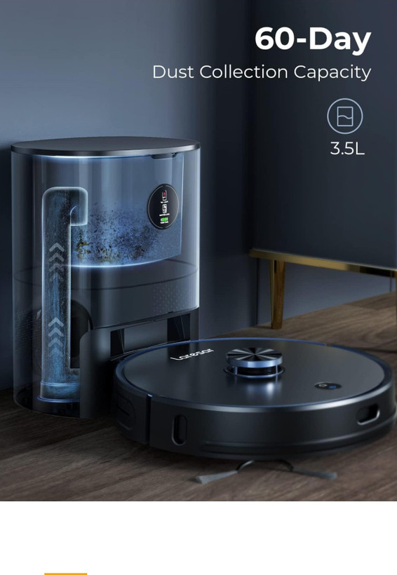 جارو رباتیک LARESAR مدل L6 PRO با قدرت مکش 3500 پاسکال و ایستگاه تخلیه خودکار