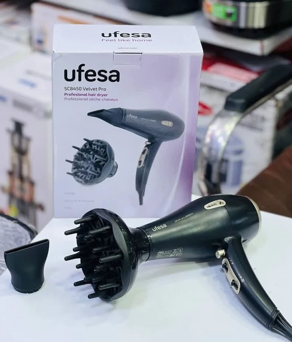 تصویر سشوار یوفیسا SC8450 - Hair Dryer 2400W با 2 سرعت، 3 دما، باد سرد، بدنه پلاستیک، وزن 600 گرم، کابل 1.8 متری