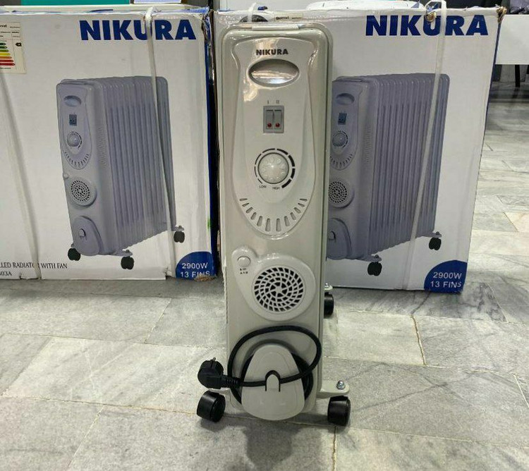 شوفاژ برقی نیکورا 2900 وات مدل ۳۰۳ با 13 پره برای گشترش گرما