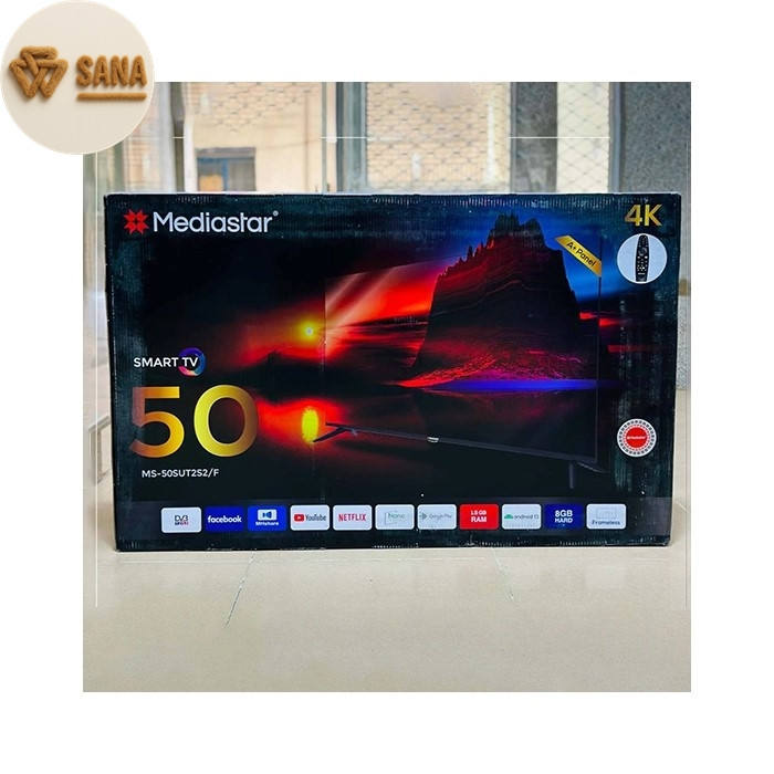 بسته بندی تلویزیون مدیا استار 50 اینچ 4K مدل MS-50SUT2S2/F