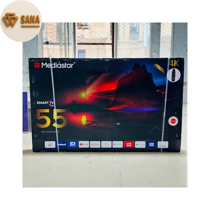 بسته بندی تلویزیون مدیا استار 55 اینچ اسمارت 4K مدل MS-55SUT2S2/F