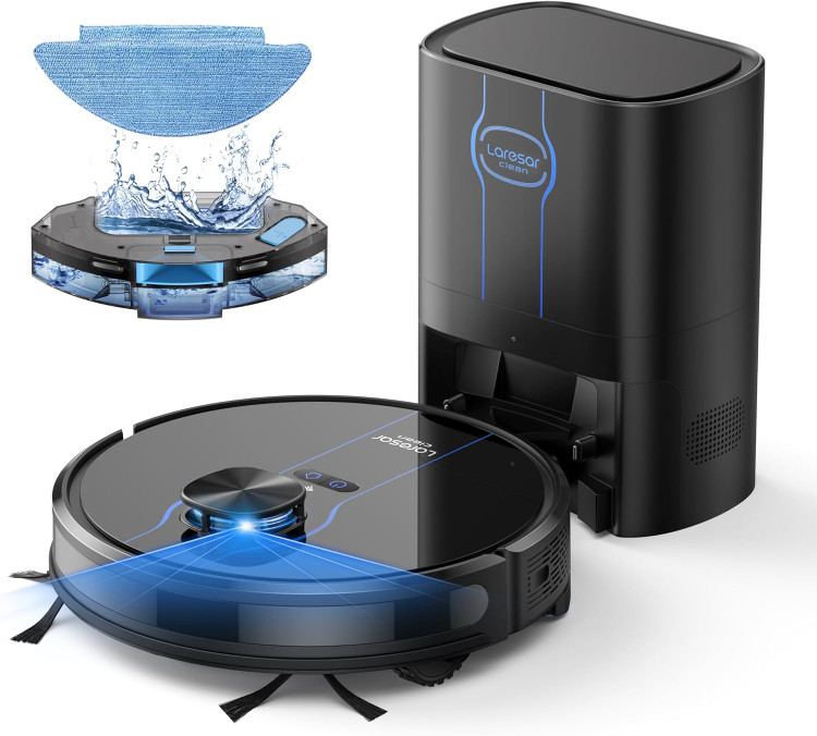 جارو رباتیک هوشمند LARESAR مدل L6 Nex با طراحی مشکی مدرن