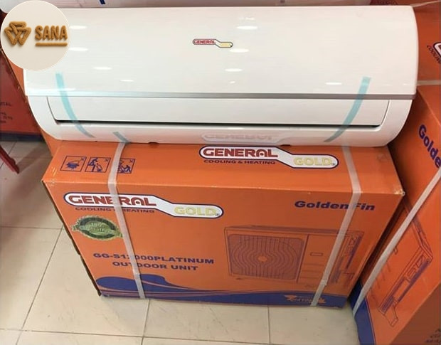 بسته بندی کولر گازی جنرال گلد 12000 سرد و گرم مدل پلاتینیوم