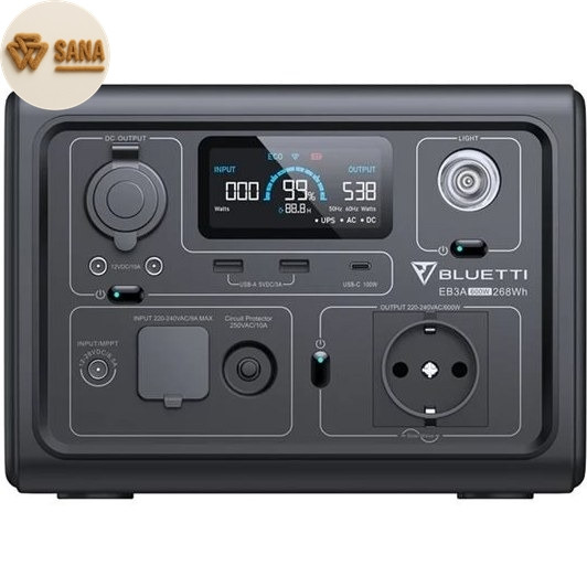 پاور استیشن UPS همراه قدرتمند 600 وات بلوتی مدل BLUETTI EB3A 600W 268Wh