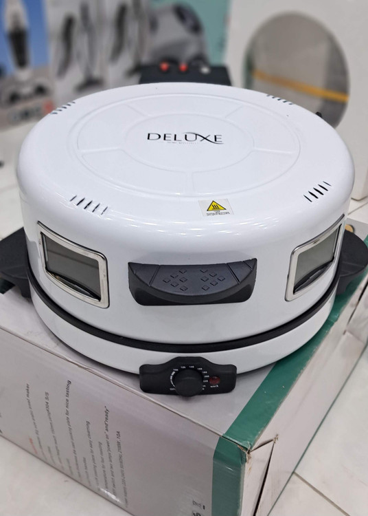 نان پز برقی دلوکس DELUXE با سینی نچسب 40 سانتیمتری، مناسب نان و پیتزا