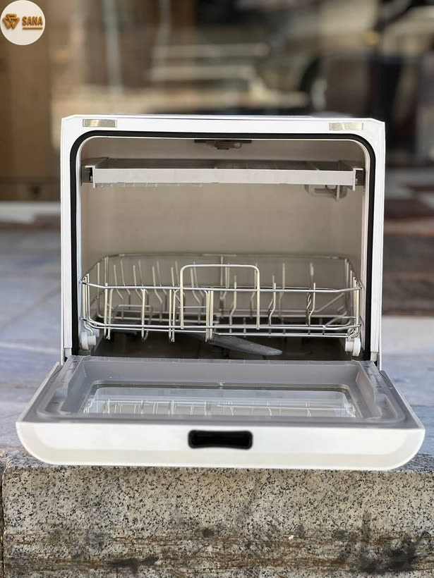 ماشین ظرفشویی رومیزی 6 نفره LONT QLK-T08 با 800 وات، 8 لیتر آب، فیلتر آنتی‌باکتریال، استیل ضدزنگ، 6 برنامه، LCD لمسی، تأخیر 24h، خشک‌کن، قفل کودک