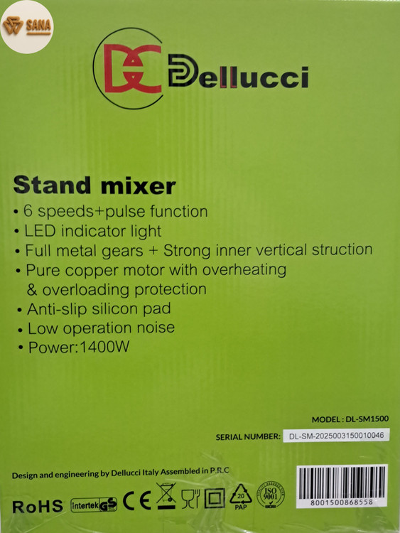 همزن کاسه دار دلوسی مدل DL-SM1500